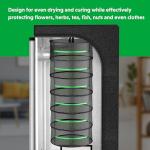 iPower 2ft 6-Layer Herb Drying Rack Breathable Mesh Hanging Dryer with Zippers Foldable Heavy Duty Ring for Garden Plant, Free Storage Bag and Hook Included, 2 Packs