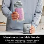 Ninja Blast Max, Portable Blender + Twist & Go, Personal Smoothie, Blend, Ice Crush, 3 Programs, Cordless, 22 oz removable Vessel, Dishwasher Safe, Leakproof, Silver, BC251SL