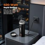 Narcissus P420 Travel Electric Kettles, 400 Watts Portable Electric Kettle Small for Rapid Boiling, 14.2oz / 420ml, One-Touch Button Design with 5 Temp Options, 39.3 Inches Power Cord, Black