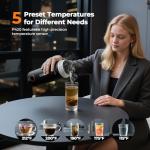 Narcissus P420 Travel Electric Kettles, 400 Watts Portable Electric Kettle Small for Rapid Boiling, 14.2oz / 420ml, One-Touch Button Design with 5 Temp Options, 39.3 Inches Power Cord, Black