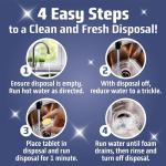 Garbage Disposal Cleaner And Deodorizer Tablets 24 Pack - 1 Year Supply Kitchen Sink Cleaner And Deodorizer, Septic Safe Foaming clean, Lemon Scent, Removes Odor-Causing Residues
