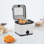 Deep Fryer 2.64qt, Electric Deep Fryer with Basket for Home Use, 1000W Stainless Steel Oil Fryer with Adjustable Temperature, Anti-Scald Handle, Tabletop Countertop Kitchen Appliance