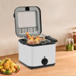 Deep Fryer 2.64qt, Electric Deep Fryer with Basket for Home Use, 1000W Stainless Steel Oil Fryer with Adjustable Temperature, Anti-Scald Handle, Tabletop Countertop Kitchen Appliance
