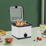 Deep Fryer 2.64qt, Electric Deep Fryer with Basket for Home Use, 1000W Stainless Steel Oil Fryer with Adjustable Temperature, Anti-Scald Handle, Tabletop Countertop Kitchen Appliance