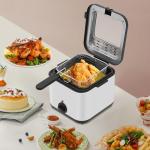 Deep Fryer 2.64qt, Electric Deep Fryer with Basket for Home Use, 1000W Stainless Steel Oil Fryer with Adjustable Temperature, Anti-Scald Handle, Tabletop Countertop Kitchen Appliance