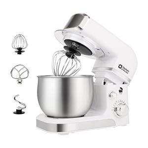 Kitchen in the box Stand Mixer,3.2Qt Mini Electric Food Mixer,6 Speeds Portable Lightweight Kitchen Mixer for Daily Use with Egg Whisk,Dough Hook,Flat Beater (White)