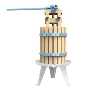 SQUEEZE master Fruit Apple Cider Wine Classic Press-Blue-1.6 Gallon/6L-Solid Wood Basket-Vintage traditional juicer-Pole Handle Bar for Juice,Wine,Cider-1 free filter bag included