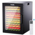 Food Dehydrator for Jerky, 12 Stainless Steel Large Trays, 1200W Fruit Dehydrator with Remote Control, 24H Timer and 194°F Temperature Control, Food Dryer for Jerky, Herbs, Fruit, Dog Treats