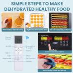 Food Dehydrator for Jerky, 12 Stainless Steel Large Trays, 1200W Fruit Dehydrator with Remote Control, 24H Timer and 194°F Temperature Control, Food Dryer for Jerky, Herbs, Fruit, Dog Treats