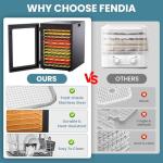 Food Dehydrator for Jerky, 12 Stainless Steel Large Trays, 1200W Fruit Dehydrator with Remote Control, 24H Timer and 194°F Temperature Control, Food Dryer for Jerky, Herbs, Fruit, Dog Treats