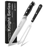 Carving Knife Set - Arrtcy 2 PCS Carving Knife and Fork for Turkey, BBQ - Razor Sharp German Stainless Steel Carving Set with Ergonomic Handle - Full Tang For Meat, Brisket