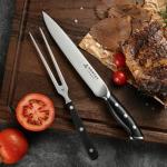 Carving Knife Set - Arrtcy 2 PCS Carving Knife and Fork for Turkey, BBQ - Razor Sharp German Stainless Steel Carving Set with Ergonomic Handle - Full Tang For Meat, Brisket