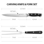 Carving Knife Set - Arrtcy 2 PCS Carving Knife and Fork for Turkey, BBQ - Razor Sharp German Stainless Steel Carving Set with Ergonomic Handle - Full Tang For Meat, Brisket