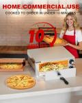 Wantjoin Pizza Oven Indoor - Electric Pizza Ovens Countertop Stainless Steel Commercial Pizza Maker Fits 12" Pizzas, With Timer Crumb Tray, 1100W, For Home, Bars, Food Trucks, Silver