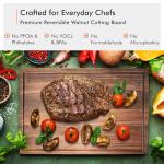 Spartali & Company Premium Reversible Black Walnut Cutting Board with Juice Groove – 18" x 12” Hardwood Butcher Block for Meat, Cheese & Veggies – No Microplastics, BPA-Free, Gift-Ready Box