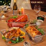 Large Glass Storage Containers with Lids, Extra Large Glass Food Containers for Rotisserie Chicken/Turkey and Potluck, Giant Watermelon Container, XL Big Bowl Freezer Storage Container Airtight 200oz