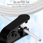 PTFE Tube for 1.75mm Filament 5M(16.5ft), 2mm ID X 4mm OD 3D Printer Tube Food Grade High Temperature Tube Pipe for Most 1.75mm Filament PLA ABS 3D Printer(Milky White)