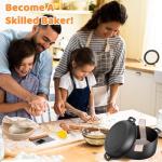 Cast Iron Dutch Oven for Bread Baking, 5 QT Pre-Seasoned Pot with Skillet Lid, Includes Sourdough Bread Baking Supplies, Cast Iron Pot for Frying, Braising, BBQ