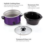 Elite Gourmet MST-275XP Electric Oval Slow Cooker, 2Qt Capacity, Purple