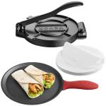 VEVOR Tortilla Press, 10 Inch Cast Iron Tortilla and Roti Maker, Heavy Duty Tortilladora Press, Pataconera Makers with Handle and 100 Pcs Parchment Paper, Dough Taco Press for Flour Tortilla, Tawa