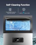 EUHOMY Commercial Ice Maker,105lbs/24H,Stainless Steel Under Counter Ice Machine with Water Filter,33lbs Storage Capacity, 45 Cubes in 8-12 Mins, Freestanding Ice Machine for Home/Bar/Cafe/Restaurant