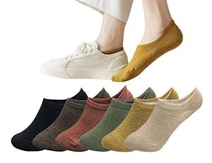 MAGIARTE Low Cut No Show Cotton Socks Multi Color Invisable Non Slip athletic Socks for Women and Men 6 Pairs (color#06L)