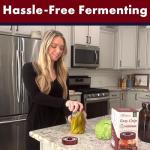 Mason Jar Fermentation Kit - Food Grade Fermenting Lids for Wide Mouth Mason Jars, includes Easy Grip Fermenter Lids 4-Pack, Weights and Pump - a Great Starter Sauerkraut Fermenting Kit, Brillenti