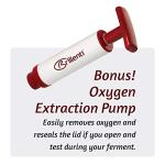 Mason Jar Fermentation Kit - Food Grade Fermenting Lids for Wide Mouth Mason Jars, includes Easy Grip Fermenter Lids 4-Pack, Weights and Pump - a Great Starter Sauerkraut Fermenting Kit, Brillenti