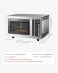 VEVOR Commercial Microwave Oven, 0.9 Cu Ft, 1000W Digital Stainless Steel Countertop Microwave Oven with Touchscreen, 10 Cooking Presets, 5 Power Levels, Multi-Lock Door & Easy Clean for Restaurants