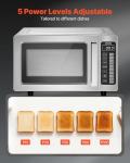 VEVOR Commercial Microwave Oven, 0.9 Cu Ft, 1000W Digital Stainless Steel Countertop Microwave Oven with Touchscreen, 10 Cooking Presets, 5 Power Levels, Multi-Lock Door & Easy Clean for Restaurants