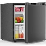 Electactic 1.6 Cu.ft Mini Fridge with Freezer, Compact Single Reversible Door Refrigerator, Adjustable Thermostat, Ultra Quiet, Energy Efficient for Office, Dorm, Bedroom, Apartment -Black