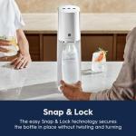 SodaStream - E-TERRA Soda Maker | STARTER KIT | 3 Automatic Carbonation Levels | Includes 1x CO2 Cylinder, 1x 32 Fl Oz Dishwasher Safe Bottle, 1x Pepsi Zero Sugar Mix, 1x Power Adapter | White