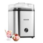 VEVOR Ice Cream Maker, 2.11 Qt. Large Capacity, Electric Automatic Ice-Cream Machine, with Easy Operation & Cleaning, Stainless Steel Shell, for Homemade Frozen Yogurt, Fruit Sorbet, Gelato, Silver