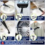 Steam Cleaner, Pressurized Handheld Steam Cleaner for Home with 12pcs Accessories & Safety Lock, Multi-Surface & Powerful Home Use Steamer for Cleaning, Car, Bathroom, Shower, Window, Grime, Grease