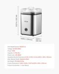 VEVOR Ice Cream Maker, 2.11 Qt. Large Capacity, Electric Automatic Ice-Cream Machine, with Easy Operation & Cleaning, Stainless Steel Shell, for Homemade Frozen Yogurt, Fruit Sorbet, Gelato, Silver