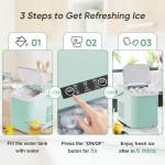 DUMOS Ice Makers Countertop with Handle Ice Machine, Fast in 6 Mins, 26lbs in 24 Hours, Quiet Self-Cleaning, Compact Size Portable for Home, Kitchen, RV, Camping,Modern Green