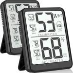 Antonki 2-Pack Room Thermometer, Digital Small Hygrometer Indoor Thermometer Humidity Gauge, Temperature Humidity Meter with Max/Min Record Monitor Sensor for Home, Plants - Battery Included