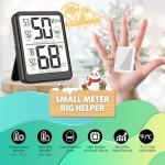 Antonki 2-Pack Room Thermometer, Digital Small Hygrometer Indoor Thermometer Humidity Gauge, Temperature Humidity Meter with Max/Min Record Monitor Sensor for Home, Plants - Battery Included