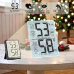 Antonki 2-Pack Room Thermometer, Digital Small Hygrometer Indoor Thermometer Humidity Gauge, Temperature Humidity Meter with Max/Min Record Monitor Sensor for Home, Plants - Battery Included