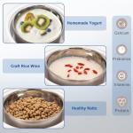 Automatic Yogurt Maker with Adjust Temp(32°C-45°C/90°F-113°F)&Time(1-42h) BPA-free PP Lid,Celsius Increment,Hour Countdown,LED Display,304 Stainless Steel Inner Bowl (1.2 Quart)