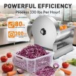 Commercial Vegetable Slicer Electric & Manual, 0–13mm,Commercial Fruit Stainless Steel Fruit Cutter Machine 2-IN-1, High-Speed Food Slicer for Cabbage, Potatoes, Tomatoes, Lemons