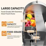 Commercial Vegetable Slicer Electric & Manual, 0–13mm,Commercial Fruit Stainless Steel Fruit Cutter Machine 2-IN-1, High-Speed Food Slicer for Cabbage, Potatoes, Tomatoes, Lemons