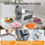 Commercial Vegetable Slicer Electric & Manual, 0–13mm,Commercial Fruit Stainless Steel Fruit Cutter Machine 2-IN-1, High-Speed Food Slicer for Cabbage, Potatoes, Tomatoes, Lemons