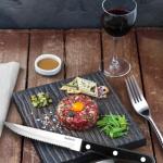 faderic Serrated Steak Knives Set of 8, Black Full-Tang Triple Rivet Steak Knife Set, Stainless steel Sharp Blade,4.5 Inches Dishwasher Safe