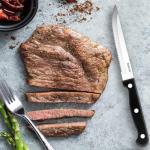 faderic Serrated Steak Knives Set of 8, Black Full-Tang Triple Rivet Steak Knife Set, Stainless steel Sharp Blade,4.5 Inches Dishwasher Safe