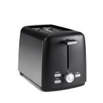 Amazon Basics 2 Slice Toaster, With 7 Browning Settings, Extra Wide Slots For Bagels and Special Breads, Removable Easy-to-Clean Crumb Trays, Cancel/Defrost/Bagel Buttons, 800W, Black & Silver