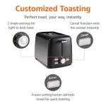 Amazon Basics 2 Slice Toaster, With 7 Browning Settings, Extra Wide Slots For Bagels and Special Breads, Removable Easy-to-Clean Crumb Trays, Cancel/Defrost/Bagel Buttons, 800W, Black & Silver