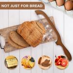 Woodever Sourdough Bread Knife for Both Right and Left Handed Use, 16" Bread Slicer for Homemade Bread, Premium Stainless Steel Serrated Saw Bread Cutter for Bagels, Baguettes (BROWN)