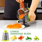 Eleko Meyar Cheese Grater with Handle, Multifunctional Manual Rotary Cheese Grater - Cheese Shredder Easily Chop Carrots, Potatoes, Vegetables and Fruits and Easy to Clean(Grey green)