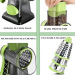 Eleko Meyar Cheese Grater with Handle, Multifunctional Manual Rotary Cheese Grater - Cheese Shredder Easily Chop Carrots, Potatoes, Vegetables and Fruits and Easy to Clean(Grey green)
